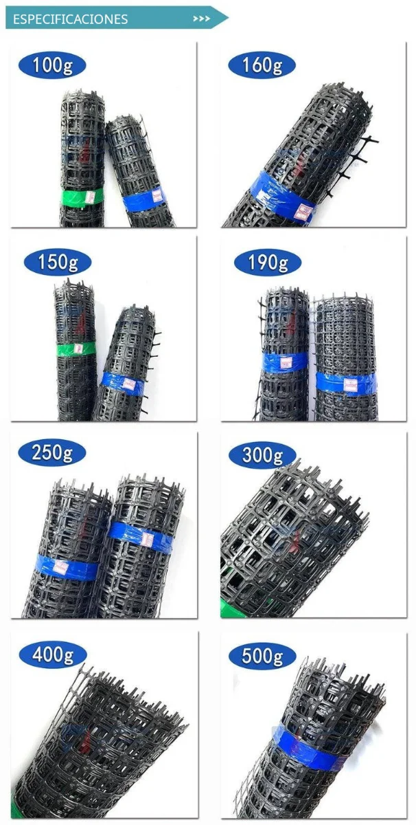 Diferentes tipos de geomalla