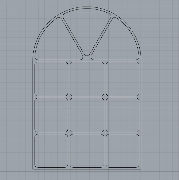 Diseño DXF de ventana inglesa para carpas